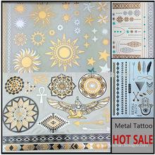 2016 Рекламная нетоксичная металлическая татуировка Gold &amp; Silver Temporary Tattoo sticker YS030